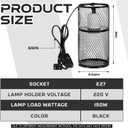 VIHOSE 2 Pcs Reptile Heat Lamp Guard with 150W Ceramic Heat Emitter Basking Anti Scald Heating Lamp Holder Mesh Cage Reptile Protection Lampshades for Lizard Snake Chick, Bulb Not Included