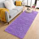 OLANLY 2x5 Machine Washable Runner Rugs for Hallway, Soft Fluffy Shaggy Bedside Rugs for Bedroom, Living Room, Indoor Floor Carpet for Kids Girls and Boys, Nursery Rooms, Home Decor Aesthetic, Purple