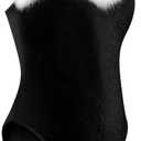 RSLOVE Sexy Bunny Costume Set - 7 PCS One Piece Women Lingerie Teddy Bodysuit Stockings Set for Cosplay, XL