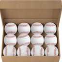 Unmarked Adult Baseballs, Standard Practice Baseball Size 9 Inch, Blank Baseballs Tball Balls for High School League Training, Pitching, Throwing and Autograph (2Pack, 4 Pack, 12 Pack)
