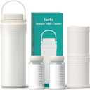 Portable Breast Milk Cooler, 22oz Breastmilk Cooler Bottle With 360Total Cooling for 24 Hours, Storage Container with 2pcs Baby Bottles, Breastfeeding Essentials, Beige