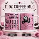 Halloween Coffee Mug, 11oz Gothic Scream Cup for Women Girls | Pink Spooky Ceramic Mug,Horror Movie Gift for Halloween Lovers,Halloween Mug for Coffee,Tea,Office