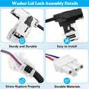W11307244 W10682535 Washing Machine Lid Lock Replacement for Whirlpool Maytag Amana Kenmore Series 110 200 500 Roper WTW5000DW1 RTW4516FW2 VAW3584GW1 WTW4816FW2 NTW4516FW3