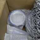 Goodluck 700 Piece Dark Blue Plastic Dinnerware Set for Party, Clear Disposable Plates for 100 Guests, Include: 100 Dinner Plates, 100 Dessert Plates, 100 Pre Rolled Napkins with Cutlery Set, 100 Cups