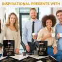 SilTriangle 50 Pack Employee Appreciation Gift Bags Black Thank You Bags for Small Business 10 x 8 Inch Plastic Shopping Packaging with Handle for Christmas Coworker Teacher Boutique Merchandise Gifts