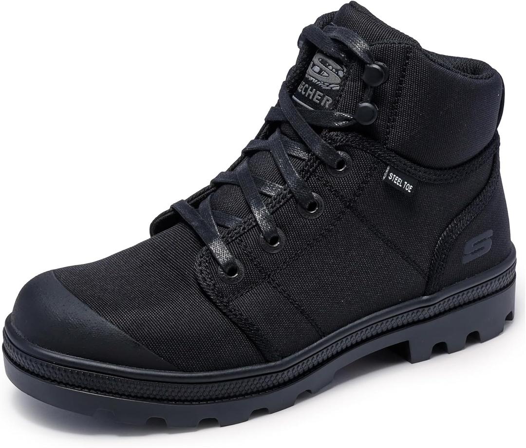 Skechers Womens Rotund Darragh Work Lace-Up Boot Safety Toe (10, Black)