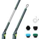 Electric Spin Scrubber Cordless Dual-Brush, IPX7 Waterproof Bathroom Power Scrubber Removalbe Extendable Handle with Digital Display, 2 Speeds, 6 Brush Heads for Bathroom, Tub, Tile, Shower, and Car