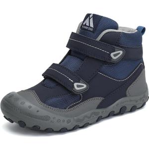 Mishansha Kids Water Resistant Hiking Boots, Boys Girls Anti Collision Anti-Skid Athletic Outdoor Adventure Trekking Shoes (4 Big Kid, Blue/Dark Blue/Gray)