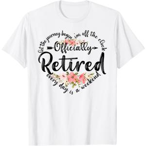 Officially Retired Heart Cute Retirement Gifts For Women T-Shirt (Small)