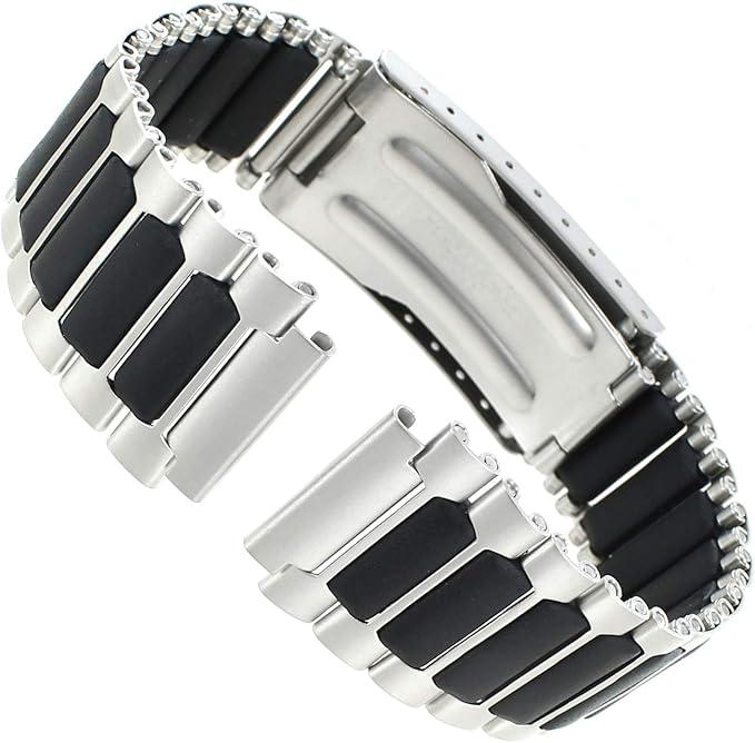 19mm Stainless Center Clasp Fits Timex Ironman Triathlon Mens Band Long TX485168, Modern