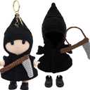 Doll Clothes Set for Halloween 15-17cm (No Doll) B (Crochet Grim Reaper Set)