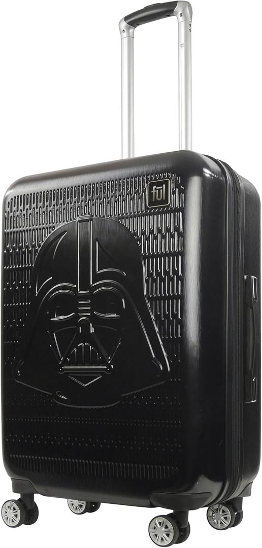 FUL Star Wars Darth Vader 25 Inch Rolling Luggage, Embossed Hardshell Suitcase with Spinner Wheels, Black, 25 Inch Single