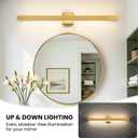 Modern Bathroom Light Fixtures 39 Inch Gold Bathroom Vanity Light with Up & Down Lighting 30W Dimmable 5CCT LED Vanity Lighting Fixture Bar for Bathroom Restroom