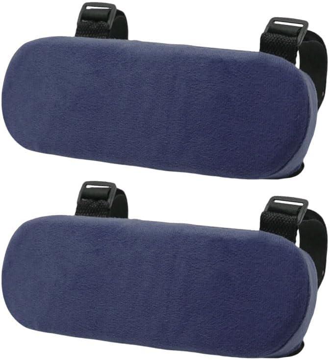 2Pcs Navy Thickened Office Chair Armrest Pads to Relieve Forearm Pressure, Suitable for Office Chairs, Wheelchairs, Comfortable Gaming Chairs