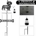 Dachshund Gifts Garden Stakes - Metal Yard Art Decor Waterproof Welcome Sign with Solar Light Dog Statues Outdoor for Patio Lawn Pathway Backyard Birthday Gift for Women Wife Dogs Lover