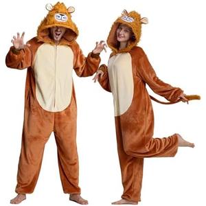 ANMIBOBU Unisex Adult Onesie Pajamas Animal Cosplay Halloween Costume One Piece Plush Sleepwear Homewear Large