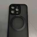 COOLQO for iPhone 16 Pro Case, Compatible with MagSafe, Translucent Matte, 360 Ring Holder Stand, Black