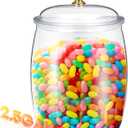 Nuogo 2.5 Gallon/320 oz Large Candy & Cookie Jar with Lid Plastic Apothecary Jars Large Food Storage Container Unbreakable Kitchen Storage for Cookie, Candy, Snack and Dried Foods DIY Gift