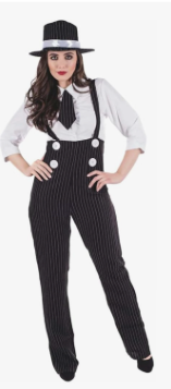 fun shack 20s Mobster Costume for Women, 1920s Gangster Outfit, Halloween Gangster Costume for Women, Vintage Style XXL