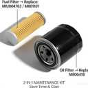 Oil Filter M806418 & Fuel Filter MIU804763 M801101 Kit Compatible with John Deere 1023E 1025R 1026R 2305 2320 755 855 Utility Tractors HPX-Diesel Gator X495 X595 X740 X744 X748 X750 Front Mower