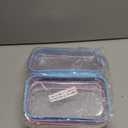 Hoolerry 4 Pcs Hard Clear Zipper Case Makeup Bags Plastic Zipper Pouch Transparent Storage Box Containers for Cosmetics, Snacks, Building Blocks, Puzzles(Clear,7.5 x 3.9 x 2 in,Multicolor)