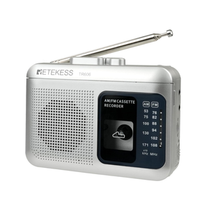Retekess TR606 Cassette Tape Player, Cassette Player Recorder, Built-in Speaker, AUX/Microphone Jack, Support AUX Line in Record, AM FM Radio, Powered by DC or AA Battery (White)