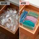 Food Storage Bag Organizer for Kitchen Drawer & Wall Mount – Clear Storage Organizer Compatible with Gallon, Quart, Sandwich & Snack Bags – Acrylic Baggie Organizer Holder (Clear)