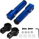 XINGWU M8 Motorcycle Foot Pegs 90 Degree Foldable Footpegs CNC Anti-Skid Footrest Universal for Yamaha Honda Suzuki Aprilia Electric Car Motorbike Mini Bike Dirt Pit Bike Passenger Pedal (Blue)