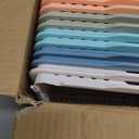 12 Pcs Plastic Classroom Storage Basket Bulk 14 x 10 In Turn in Paper Trays for Classroom A4 Size Colorful Storage Organizer Bin with Handles Stackable Container for Playroom Home Office School Supply