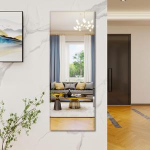 Full Length Mirror Door Hanging, 56X21 Full Length Hanging,Beveled Mirror FramelessBedroom, Wardrobe, Door (56 * 21 Inch)