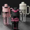 youcanplato 30oz Tumbler with Handle and Straw Lid-Made with Tritan,BPA Free Water Bottle-Spill Proof Plastic Tumble for Women and Men-Water Cup with Tea Funnel,Leak Proof (Black)