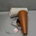 EDISHINE 21.85" Farmhouse Table Lamp, Rustic Bedside Lamp, Water Transfer Rose Wood Grain Metal Base, Beige Linen Shade, Modern Nightstand Light for Living Room, Bedroom, Office, E26 Base