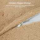 3 x TOONOW Set of 2 Decorative Throw Pillow Covers 18x18,Fluffy Pillow CoversLuxury Faux Fur Sofa Pillow Covers for Sofa Couch Living Room Bedroom, No Pillow Insert (Camel)