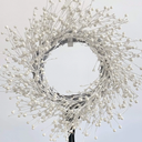 Huashen 24 Inch Winter Front Door Wreath Pearl White Berry Wreath Winter Wreaths for Front Door, Fireplace, Mantel, Xmas Christmas Décor