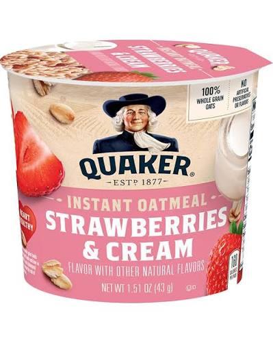 Quaker Express Cups, Strawberry & Cream, 12 Count BBD JUL27/2026