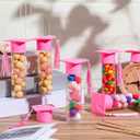Teenyyou 25 Pcs Graduation Candy Tubes 2026 Graduation Party Favors Candy Boxes Plastic Grad Cap Jars Container with Tassels and Stickers for DIY Grad Table Party Favors (Pink)