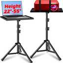 Heavy Duty Projector Stand, 33LB Load Bearing & 22-55" Height Adjustable, for Projector/Laptop/DJ Gear, Outdoor/Office/Studio - Stable Base (Black)
