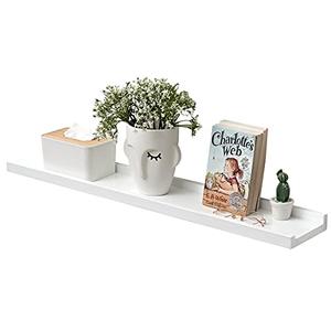TRWISWDC Floating Shelf White Oak Wood Wall Shelves 36 Inch (Upgrade Width 6"), Display Picture Ledge Shelf for Bedroom Living Room Bathroom Office Kitchen Wall Storage Shelves