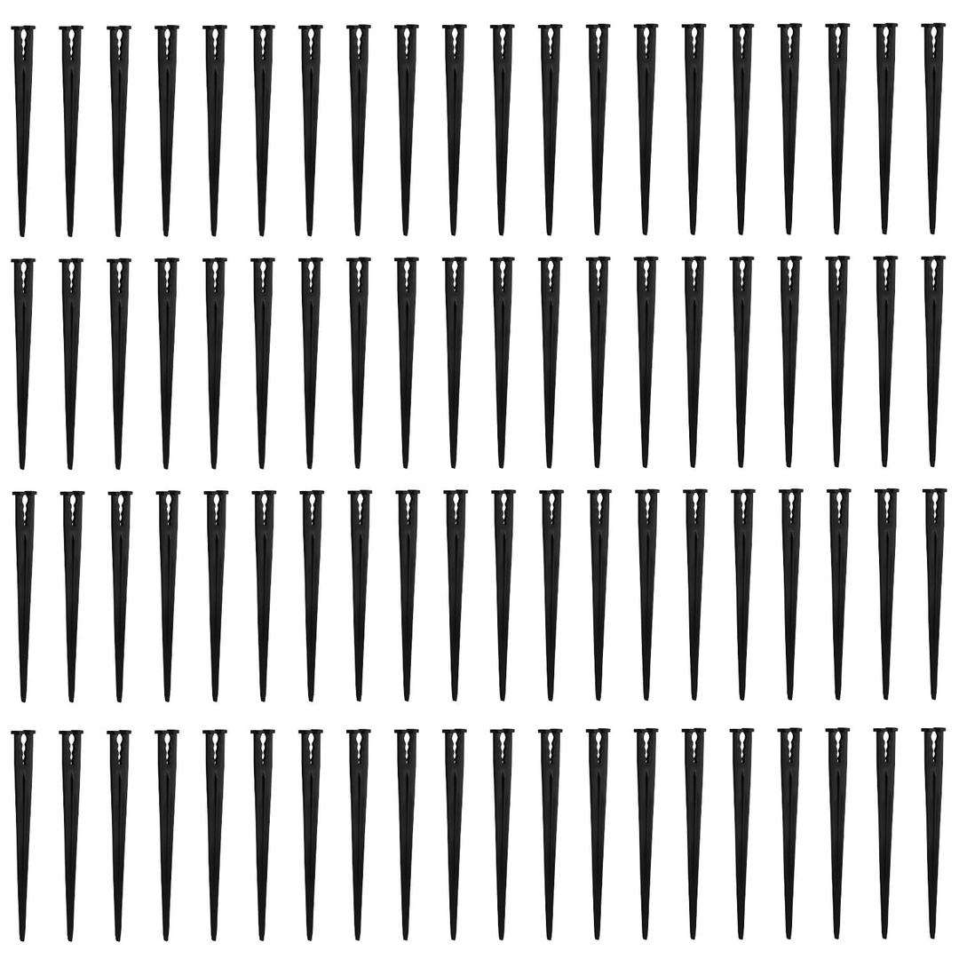 BOXOB 100pcs Drip Irrigation Support Stakes, Ideal for 1/4 Inch Tubing Drip Hold System Parts Supplies for Vegetable Flower Beds Lawn Indoor Outdoor Use