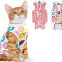 2 PCS Cat Recovery Suit Female Cat Onesie for Cats After Surgery Spay Abdominal Wounds, Kitten Surgery Recovery Suit Female Breathable E-Collar Alternative Kitten Onesie Anti Licking Medium