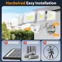 Onforu 120W 12000LM Dusk to Dawn Outdoor Lighting,5 Heads Flood Lights Outdoor,6500K Super Bright Automatic Outdoor Lighting,IP66 Waterproof Hardwired LED Security Lights for Garage,Yard,Outside