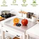 Stainless Steel Cutting Board for Kitchen - Large Steel Chopping Counter Cutting Boards with Lip - Heavy Duty Countertop Baking Boards for Meat, Fruits, Vegetables, Bread (15.7 X 11.8 inch)