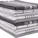 KAF Home Soho Kitchen Dish Towel Set of 10 | 18 x 28 Inch Tea Towels | Soft and Absorbent Mixed Set of Flat Towels (Charcoal)
