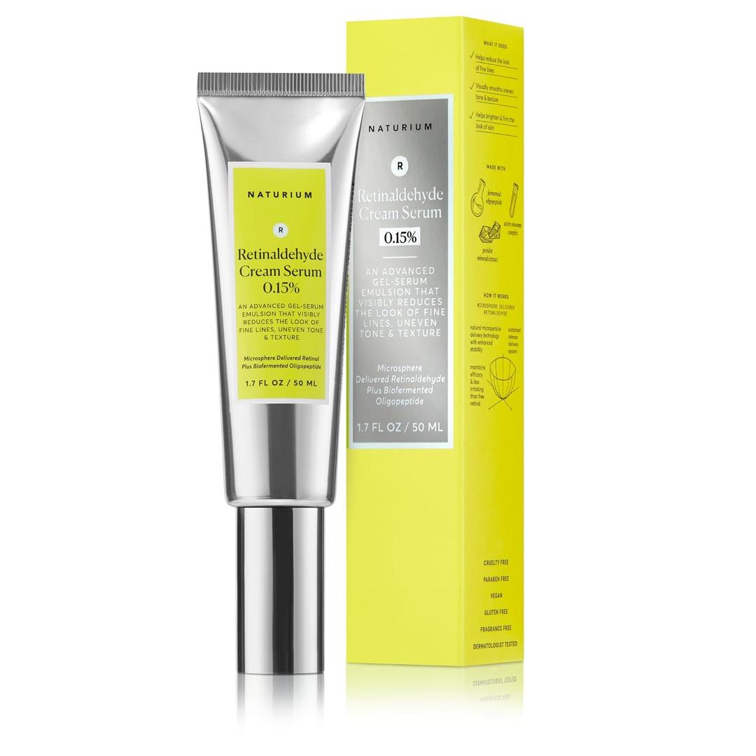 Naturium Retinaldehyde Cream Serum 0.15%, Advanced Anti-Aging & Smoothing Potent Face & Skin Care, 1.7 oz