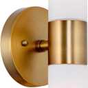 Kira Home Duo 14" Modern Wall Sconce with Frosted Glass Shades, for Bathroom/Vanity, Warm Brass Finish