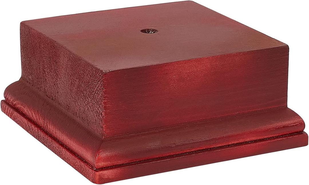 AHANDMAKER Square Wooden Pedestal Stand Display Base, 4.5 x 4.5 x 1.96 Inch Wooden Trophy Base, Wood Decorative Base Medals Display Base for Collectibles Display Home Decoration, Dark Red AHANDMAKER Square Wooden Pedestal Stand Display Base, 4.5 x 4.5 x 1.96 Inch Wooden Trophy Base, Wood Decorative Base Medals Display Base for Collectibles Display Home Decoration, Dark Red