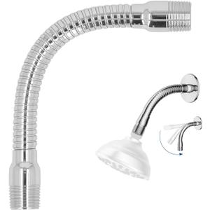 Topyond Adjustable Shower Head Extension Arm, Rotating Swiveling Shower Head with Flange, Comfortable Shower Faucet Hose, Bathroom Spa Use
