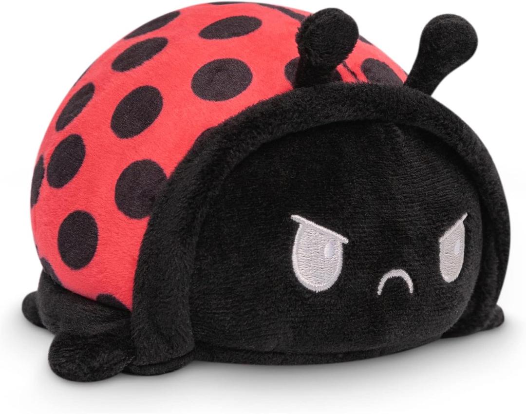 TeeTurtle - The Original Reversible Ladybug Plushie - Cute Sensory Fidget Stuffed Animals That Show Your Mood