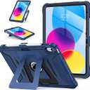Soke Case for iPad (A16) 11th/10th Generation (11-Inch 2025/10.9-Inch 2022), with Screen Protector and Kickstands, Rugged Full Body Heavy Duty Shockproof Protective Cover - Black Navy
