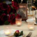 Homemory 24 Pcs Glass Votive Candle Holders, Clear Tealight Candle Holder, Vintage Candle Holders Bulk for Table Centerpieces, Christmas, Baby Shower, Birthday, Wedding